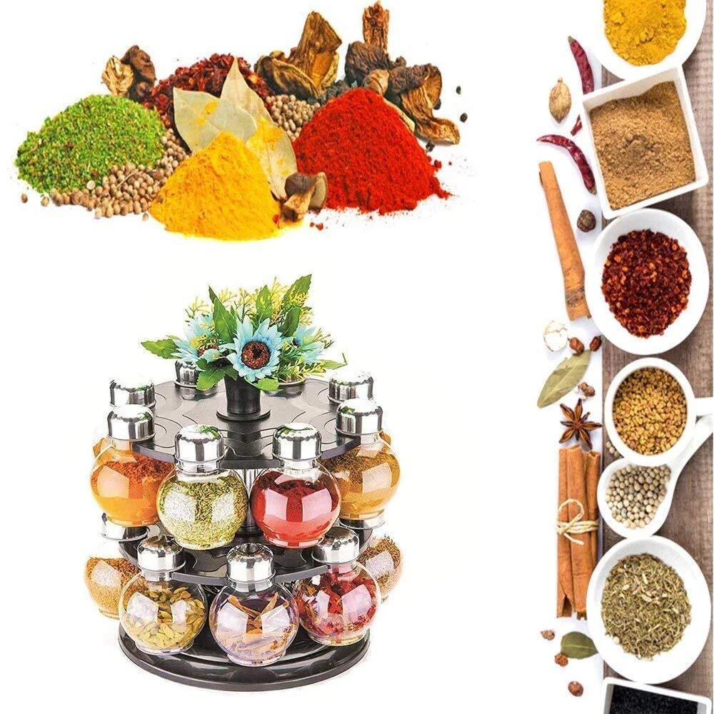 0069 Multipurpose Revolving Plastic Spice Rack Set (16pcs) - SkyShopy 0069 Multipurpose Revolving Plastic Spice Rack Set (16pcs) - SkyShopy